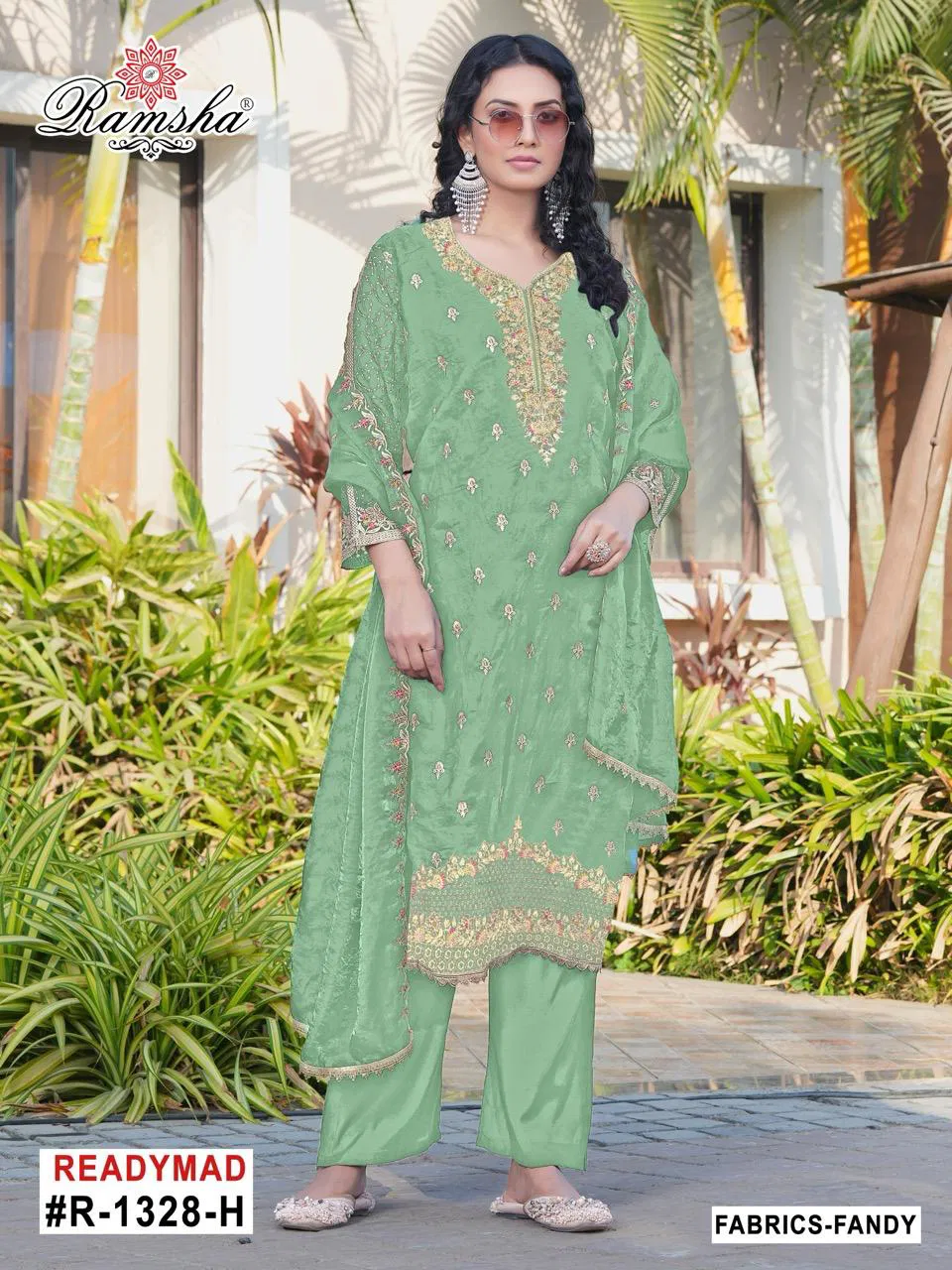 R 1328 Nx By Ramsha Fandy Pakistani Readymade Suits Wholesalers In India